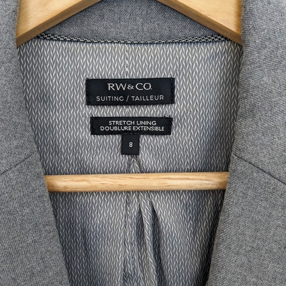 RW&Co Grey Suit Jacket Size 8 - Picture 3 of 4
